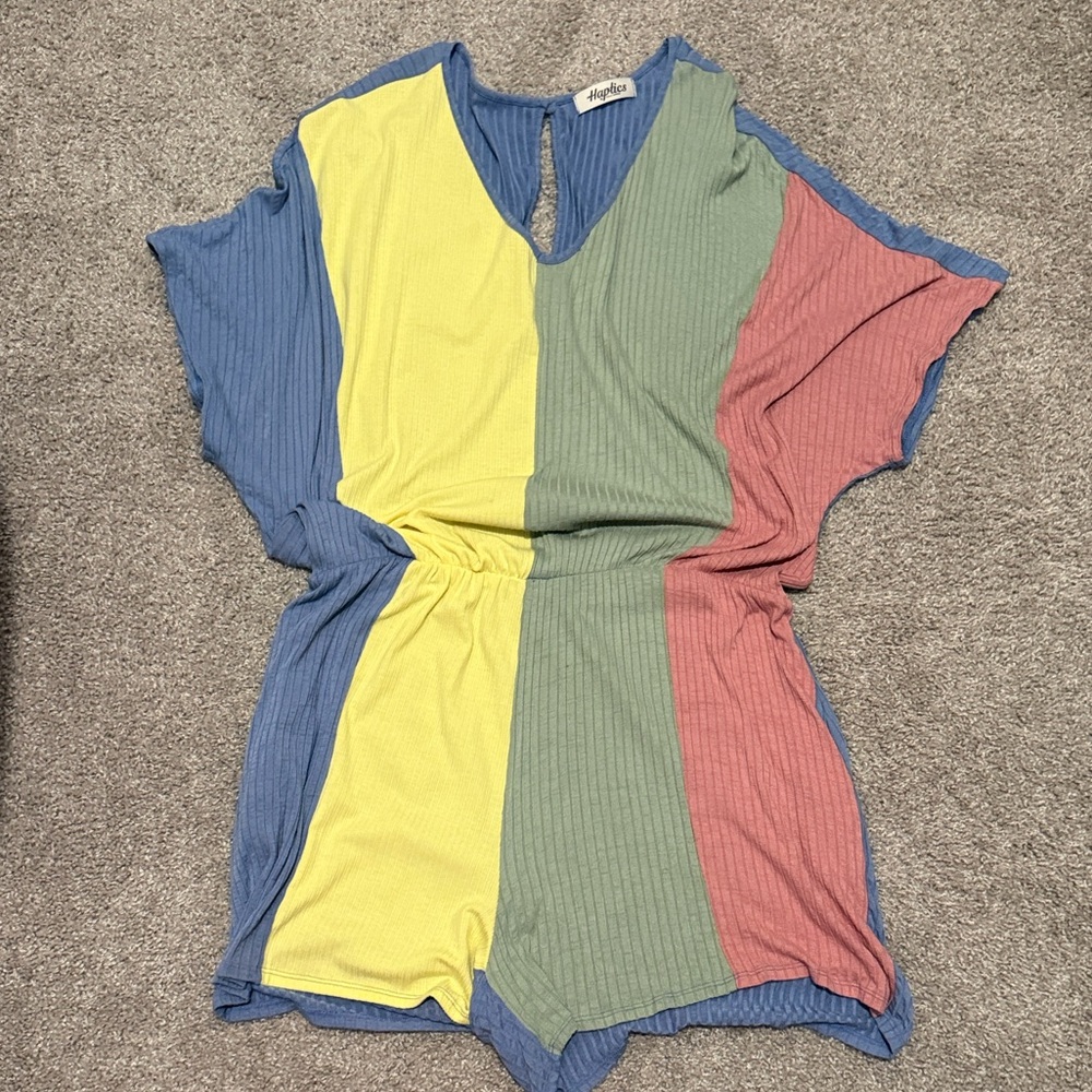 Multicolor V-Neck Romper
